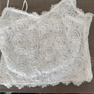 Free people intimately white rose lace top